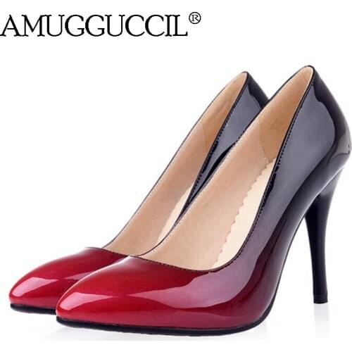 2020 New Plus Big Size 32-44 Black Red Apricot Yellow Fashion Sexy High Heel Spring Summer Female Lady Shoes Women Pumps D1311