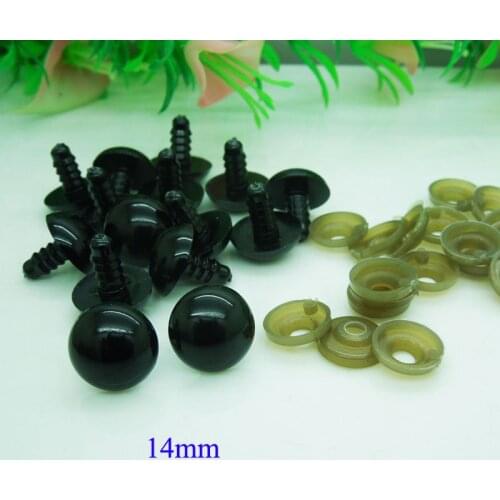14mm Black Safety Eyes / Plastic Doll eyes Handmade Accessories For Bear Doll Animal Puppet Making - 50 pairs/lot