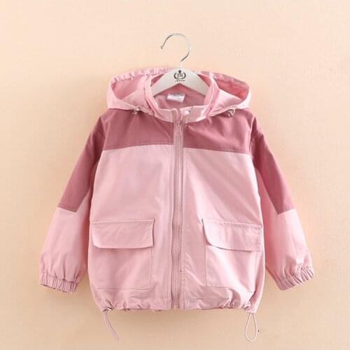 2021 Spring Autumn Girls Windbreaker Coat Jackets Baby Kids Cartoon Printing Hooded Outwear For Baby Kids Coats Jacket Clothing