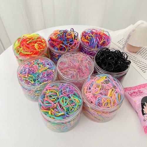 500/BOX Women Hair Bands Hair Accessories Nylon Rubber Band Elastic Headband Children Ponytail Gum Holder Bands Kids Ornaments