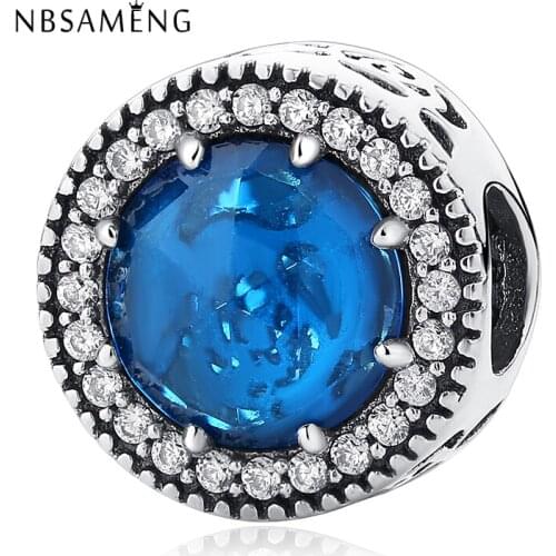 Authentic 925 Sterling Silver Charm Bead Radiant Colorful Crystals Cubic Zirconia Charms Fits Original Bracelet Jewelry