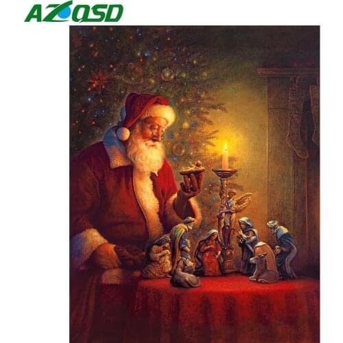 AZQSD 5d Diamond Painting Santa Claus Picture Of Rhinestones Handmade Gift Diy Diamond Embroidery Sale Cartoon Home Decoration
