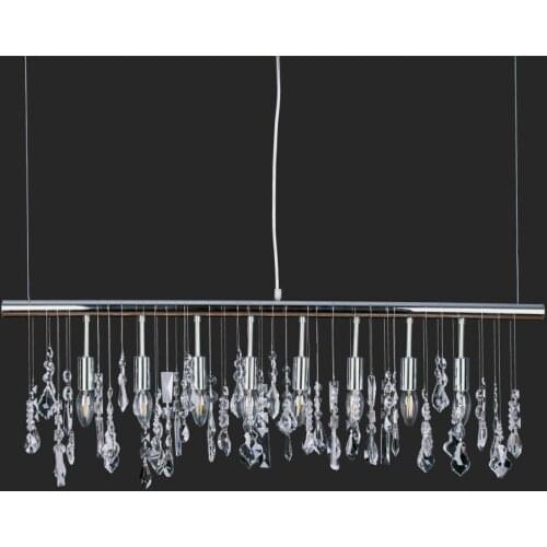 Free Shipping Modern Pendant Lamp Crystal Hanging Light Chrome for Dinning Living Room Suspension Lighting Length 100cm xu