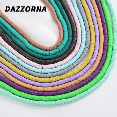 Mixed Flat Round Handmade Polymer Clay Chip Disk Loose Spacer Beads 4mm 1-5Pcs Beads DIY Jewelry Making Necklace Accessories