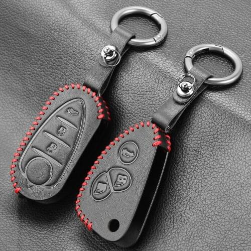 Car flip key cover For Alfa Key 147 156 Genuine Leather case For Alfa Romeo Mito Giulietta 159 GTA 166 GT JTD TS shell