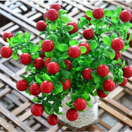 Cheap artificial rich fruit with green leaf simulation fruit 2 type decoration for home hotel garden party table accessories1pcs