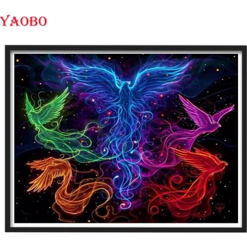 Fantasy Colorful Phoenix DIY diamond painting full square/round drill mosaic diamond embroidery gift home decor drop shipping