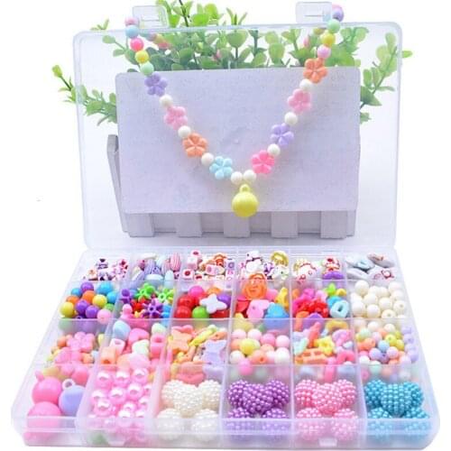 24 Grid Girl Jewelry Making Toys Educational Toys Children Gift DIY Handmade Beads Toys with Storage Box Accessory Set Children
