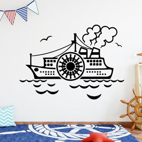 Beauty Ship Decal Removable Wall Stickers Vinyl Mural Poster for Living Room Kids Room Decoration Decal Sticker Murals