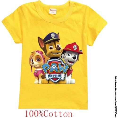 Summer Cotton Children Tshirt Boys Children Print PAW PATROL TShirt Girls Tops Anime Cartoon Baby Clothes New Arrive Tee