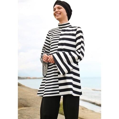 2021 Model Full Covered Ladies Muslim Swimsuits Hijab Long Sleeve Pants Islamic Swimwear Plus Size Diving Surfing Swimming