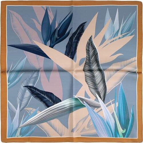 Fashion 100% Silk Scarf Women Handkerchief Printed Female Square Head Bandana Small Neck hijab lady Foulard Office Neckerchief