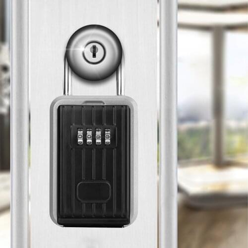 Wall Hanging Outdoor Key Storage Lock Box 4-Digit Combination Password Key Safe Box Resettable Code Key Holder Hider