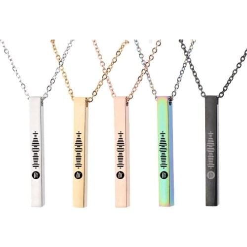 Custom Spotify Scan Code Necklaces for Women Men Stainless Steel Laser Engraving Necklace Boy Girl Gift Chain Jewelry Spotify