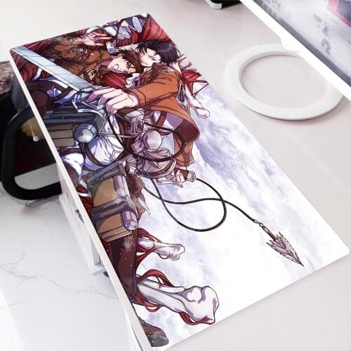Rubber Mat Attack on Titan Gaming Mouse Pad Gamer Mousepad Anime Carpet PC Gamer Cabinet Gamers Accessories Diy Table Pads Mice