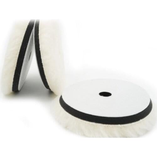 1pc 6"/7" Wool Polishing Pad For Polisher Machine Waxing Polishing Buffing