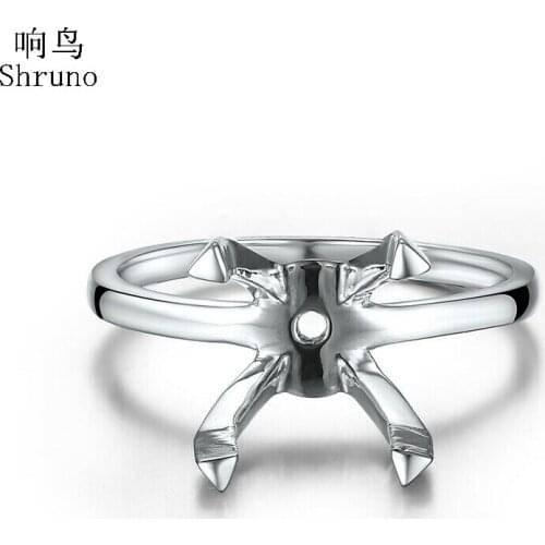 Shruno Solid 10K White Gold Oval Cut 12x10mm Semi Mount Generous Engagement Wedding Anniversary Ring Gift