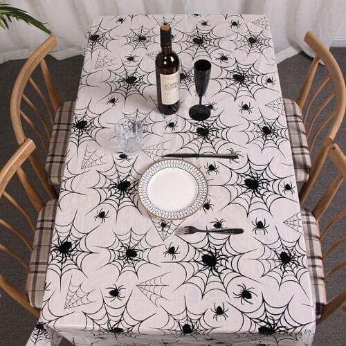 Halloween Table Cloth Bar Dance KTV Atmosphere Venue Props Spider Web Table Cover Ghost Festival Tablecloth