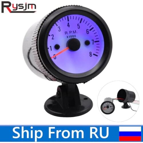 52mm Blue LED Digital Display 12V Tacho Gauge Tachometer for motor car truck rpm meter with Sensor ship from RU warehouse
