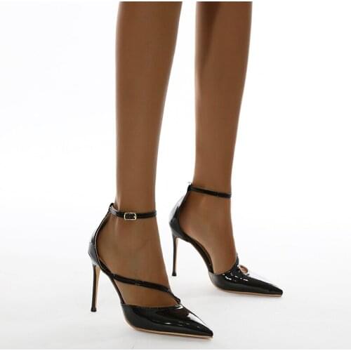 12cm Thin High Heel Womens Pumps Shoes Sexy Pointed Toe Wedding Shoes Party Pumps Patent Leather Shoes Big Size platform heels
