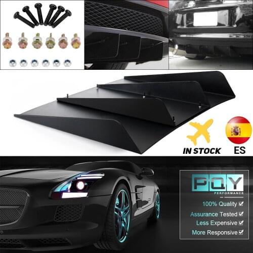 Rear Bumper 4 Shark Fins Diffuser Car Spoiler Decoration Fin 22" x 21" Black ABS Universal PQY-SFB06