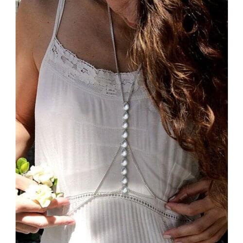Womens Sexy Fashion Gold Silver Faux Crystal Body Belly Waist Chain Bikini Beach Harness Chains Necklace Jewelry