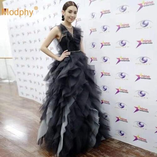 2020 Autumn New WomenS Fashion Layered Ruffled Beaded Long Dress Sexy V-Neck Sleeveless Backless Celebrity Party Dress Vestidos