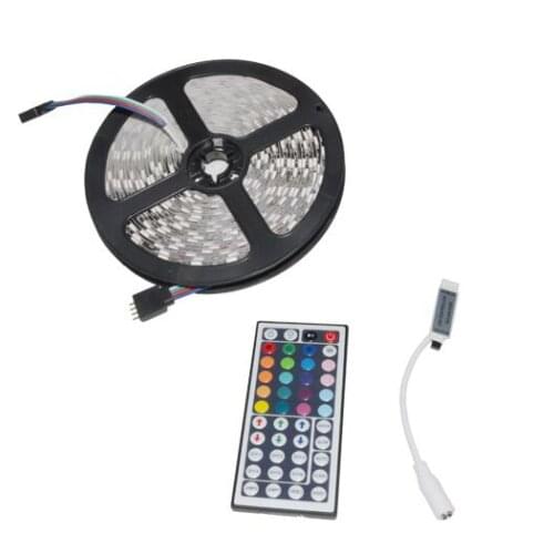 DC12V IP65 Waterproof 5050 60Leds/M RGB Led Strip + 44key Mini IR Remote Controller / Single Color Without Controller