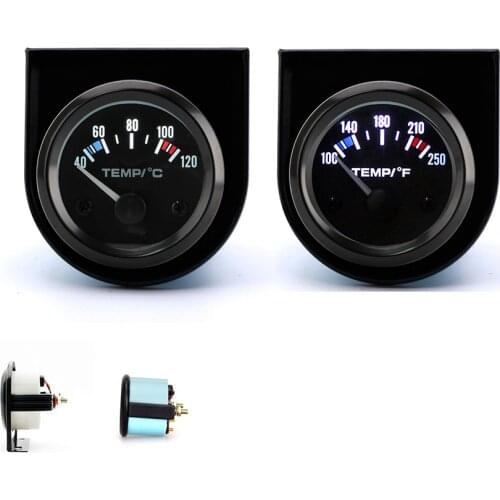 2" 52mm Car Water Temp Gauge 40~120 Celsius / 100~250 Fahrenheit Temperature Meter 12V Auto Instrument With Water Temp Sensor