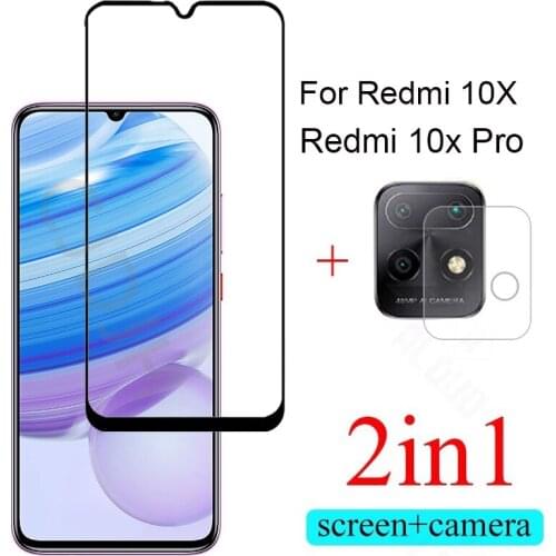 2-in-1 Camera +Tempered Glass For Xiaomi Redmi 10X 5G Screen Protector Explosion-proof Glass On Redmi 10X Pro protective Glass