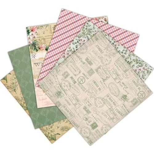 24PCS/Lot Green Grid Retro Material Papers DIY Scrapbooking Album Diary Gift Decorative Paper Scrapbooking Paper