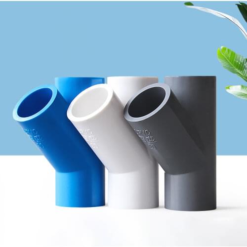 1PCS PVC Pipe Y-Style 3 Way Connector ID 20 25 32 40mm UPVC Garden Irrigation Aquarium Fish Tank Adapter Fittings Tee Joint
