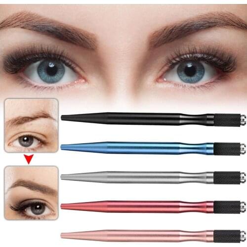 5pcs Eyebrow Manual Pen Semi Permanent Makeup Eye brow Eyeliner Lip Handle Tattoo Machine Microblading Pen for Beginner Practice