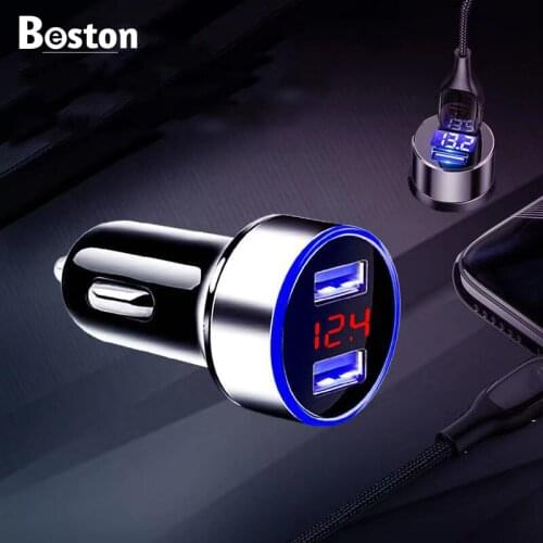 4.8A 5V Car Chargers 2 Ports Fast Charging For Samsung Huawei iphone 11 8 Plus Universal Aluminum Dual USB Car-charger Adapter