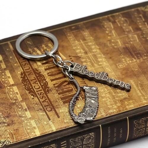 Game Bloodborne Keychain for Men Key Chain Car Metal Axe Key Ring Old Hunter Vintage Metal Keychain Jewelry Keyholder