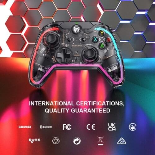 C1 Controller Gamepad Wired Rainbow Joystick Joypad Without Delay For NS-Switch support windows 10 Transparent Shell