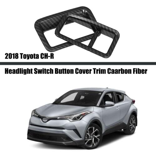 For Toyota C-HR 2018 2019 2020 Car Fog Lights Switch Cover Tank Button Trim Headlight Switch Circle Sticker Accessories