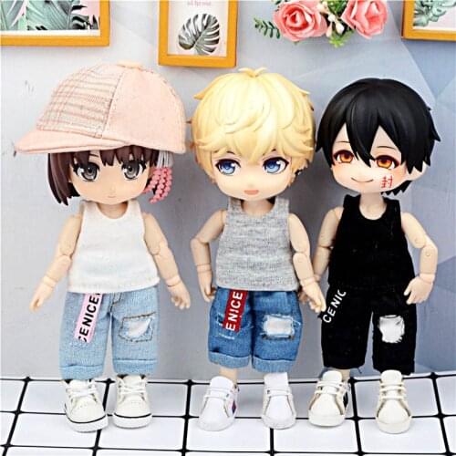 HOUZIWA OB11 Doll T-shirt Sleeveless 1/12 BJD Doll Clothes