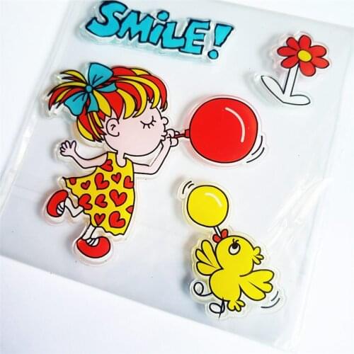 Hot selling smile transparent clear stamp / silicone seal roller stamp DIY scrapbook album / card production