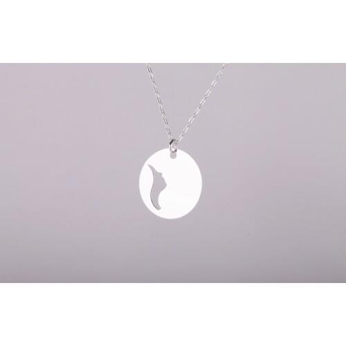 UM US JEWELRY 925 Sterling Kadınyüzü Patterned Ghost Pendant