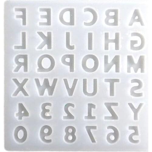 Alphabet Crystal Epoxy Resin Mold English Letters Number Pendant Casting Silicone Mould DIY Crafts Jewelry Making Tool