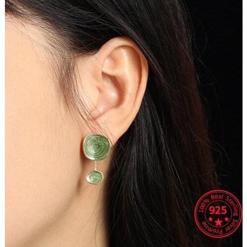 Korean INS Design Asymmetric Geometric S925 Sterling Silver Enameled Simulated Pearl Luxury Drop Earring Fine Jewellery Gift