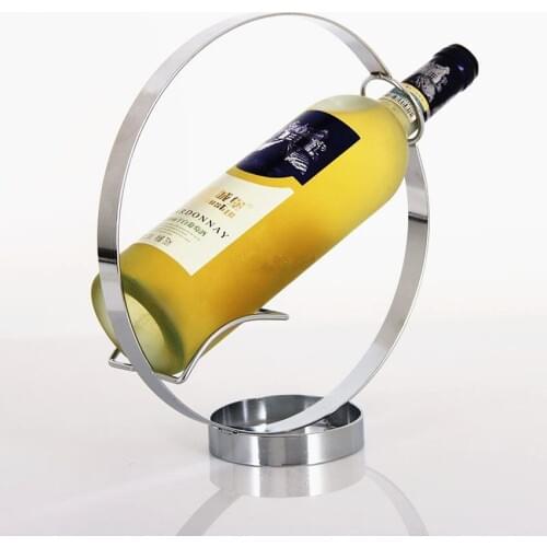 Circular Wine Rack Elegant Fashion Home Decoration Free Shipment Stainless Steel Wine Holder Simple Metal Stocked,eco-friendly