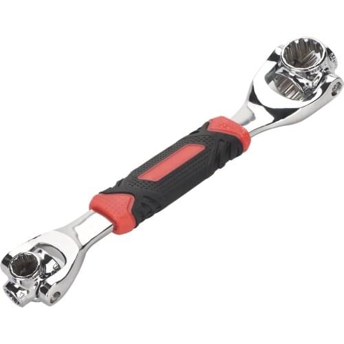 360° Rotation Stainless Steel Multi-Functional 48-In-1 Universal Wrench Works With Spline Bolts