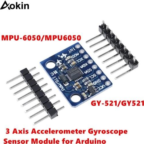 MPU-6050 MPU6050 GY-521 GY521 3 Axis Accelerometer Gyroscope Sensor Module 16Bit AD Converter Data Output DIY Kit for Arduino