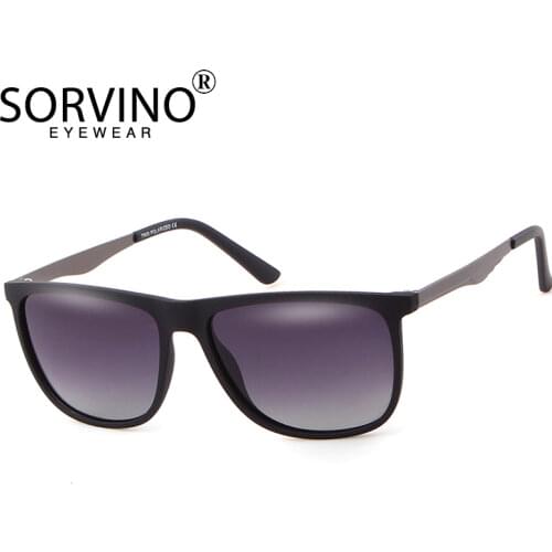 SORVINO Retro Big Square Sunglasses Polarized Men 2019 Brand Designer Sun Glasses Mens High Quality Flat Top Rave Oculos P388