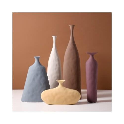 Nordic Art Ceramic Vase Geometric Irregular Creative Morandi Ceramic Crafts Decoration Home Decoration