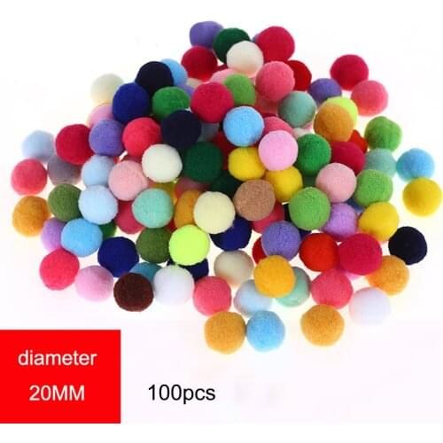 New! 100pcs/lot Pompom 20mm Mini Fluffy Soft Pom Poms Pompones Ball Furball Handmade Crafts DIY for Home Decor Sewing Supplies