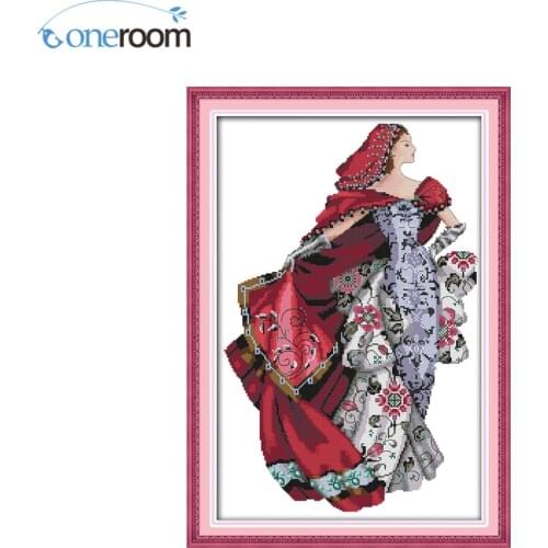 Oneroom Dress Up Pretty Girl Counted Cross Stitch 11CT 14CT Cross Stitch Sets Wholesale Chinese Cross-stitch Kits Embroidery
