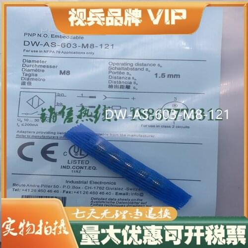 Original new 100% inductive proximity switch DW-AS-603-M8-121 plug-in sensor